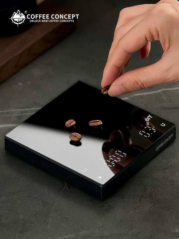【COFFEE CONCEPT】Smart Cube Coffee Scale 3.0, Mini Multi-Mode Waterproof Espresso Scale with Auto-Timing Function