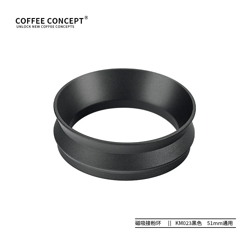 【COFFEE CONCEPT】Magnetic Coffee Dosing Ring, Anti-static & Anti-fly Powder Receiver for Grinder, Dosing Funnel 51/53/58mm, High Outer Clip