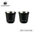 COFFEE CONCEPT Dawn Espresso Extraction Cups | Double-Walled Stainless Steel | 80ml Demitasse Glasses for Espresso Machines