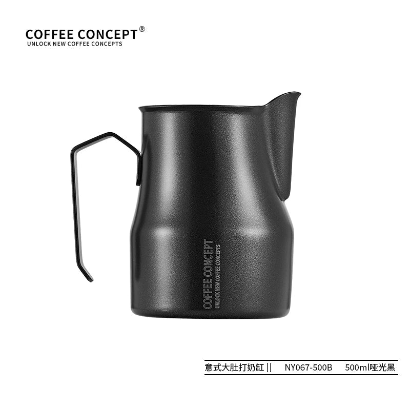 COFFEE CONCEPT Bell Milk Pitcher | 500ml Stainless Steel Latte Art Steaming Jug | Tapered Spout for Cappuccino & Flat White