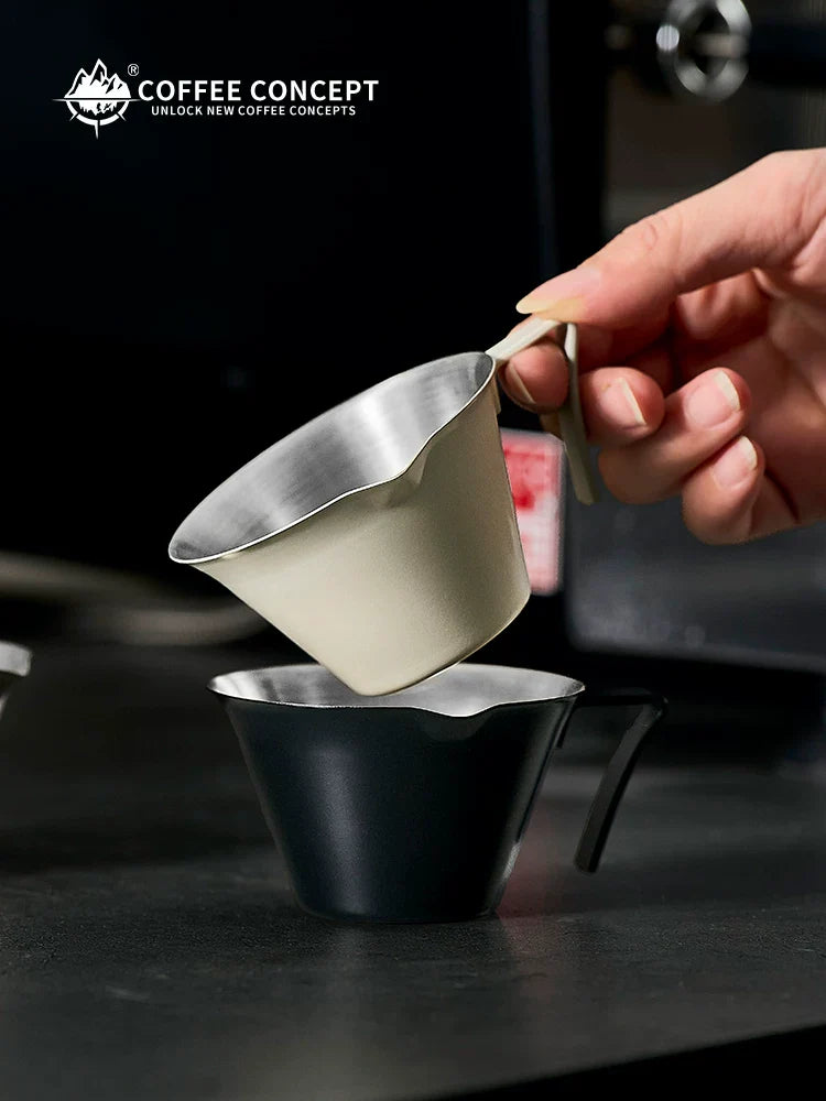 【COFFEE CONCEPT】Volcano Extraction Cup, Stainless Steel Espresso Measuring Cup, Milk Pitcher with Scale, Coffee Shot Glass