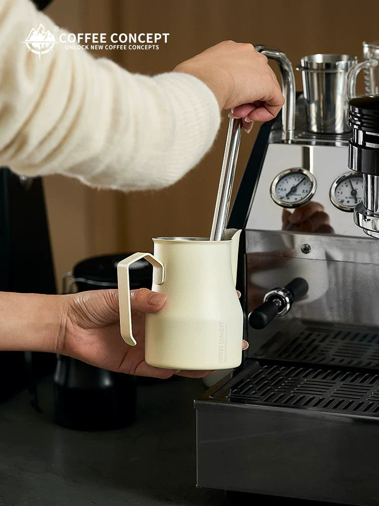 COFFEE CONCEPT Bell Milk Pitcher | 500ml Stainless Steel Latte Art Steaming Jug | Tapered Spout for Cappuccino & Flat White