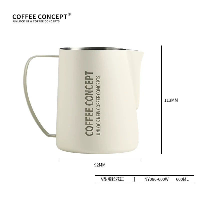 COFFEE CONCEPT Eagle Beak Latte Art Milk Pitcher | Precision Spout | 304 Stainless Steel | 400ml / 600ml Professional Barista Frothing Cup