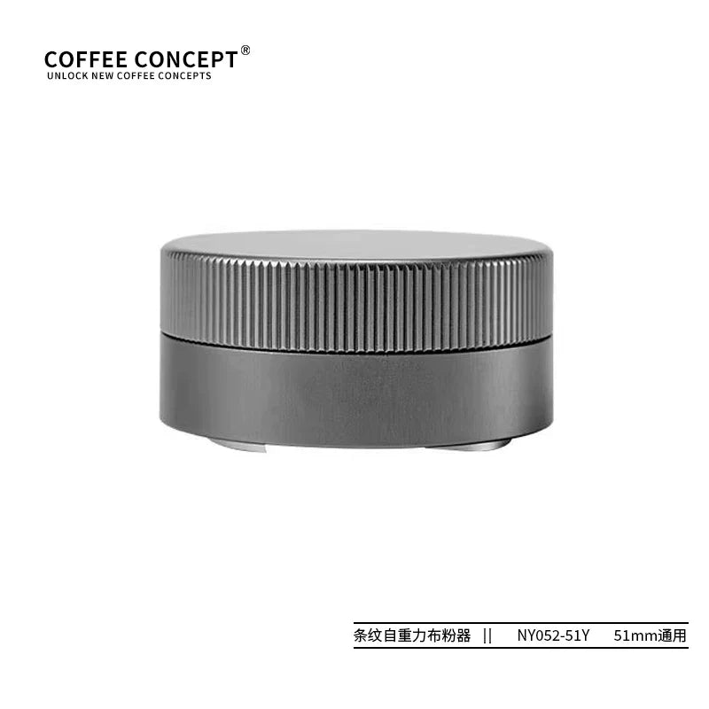 【COFFEE CONCEPT】Vertical Striped Gravity Coffee Distributor, 51/53/58mm Self-Weight Espresso Distribution Tool & Tamper Set