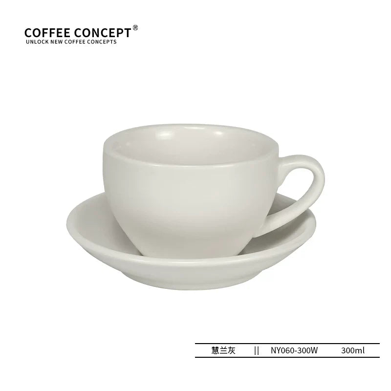【COFFEE CONCEPT】Sawada Coffee Cup & Saucer Set, Professional Latte Art Cup, Thick Ceramic Espresso Cup for Pattern Design