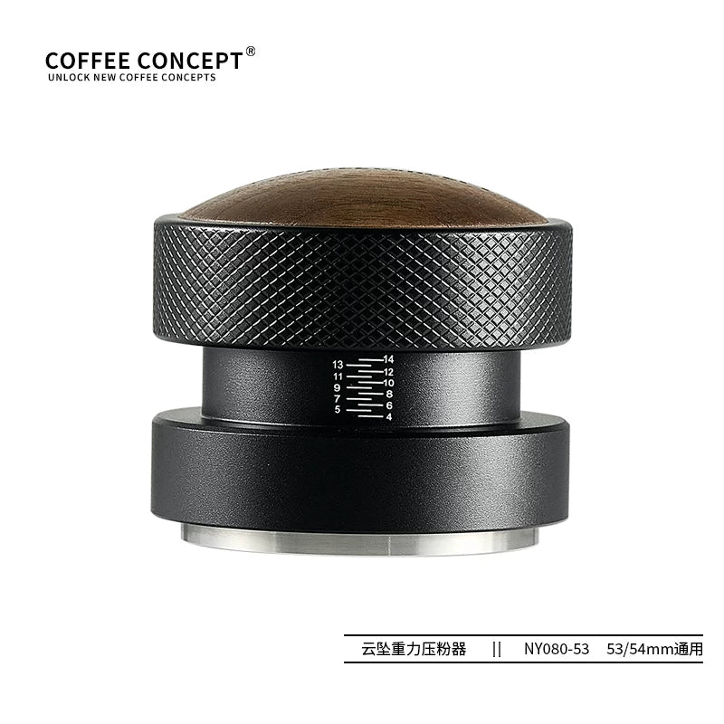 【COFFEE CONCEPT】Walnut Wood 3-in-1 Espresso Tamper & Distributor Set 51/53/58mm