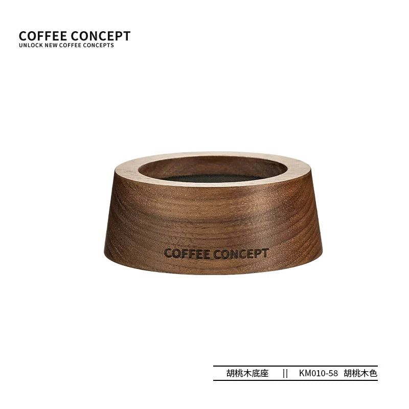 【COFFEE CONCEPT】North American Walnut Wood Base Coffee Organizer Stand, Multi-Functional Wooden Storage Holder for Tamper & Distributor Set
