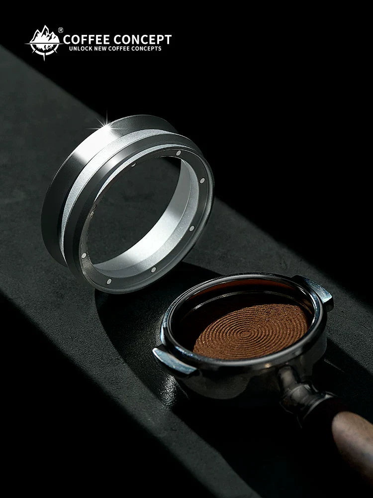 【COFFEE CONCEPT】Magnetic Coffee Dosing Ring, Anti-static & Anti-fly Powder Receiver for Grinder, Dosing Funnel 51/53/58mm, High Outer Clip