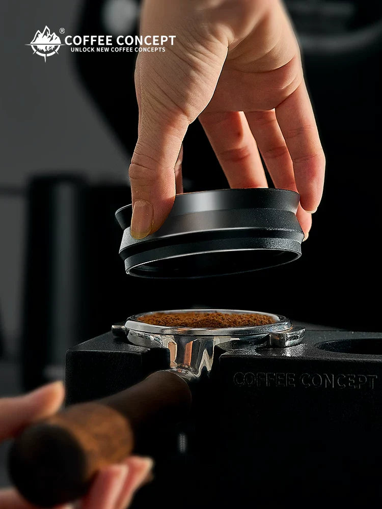 【COFFEE CONCEPT】Magnetic Coffee Dosing Ring, Anti-static & Anti-fly Powder Receiver for Grinder, Dosing Funnel 51/53/58mm, High Outer Clip