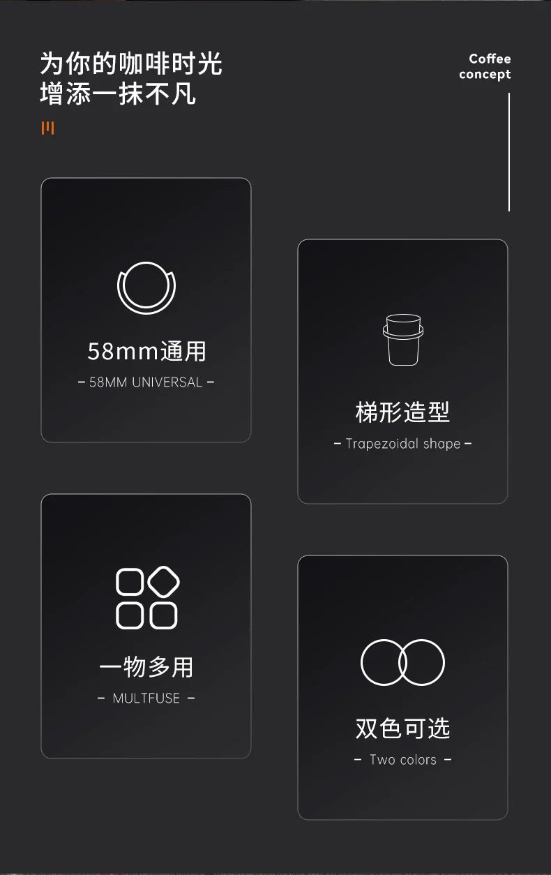 【COFFEE CONCEPT】Coffee Dosing Cup for Smelling & Grinding, 58mm Portafilter Inverted Dosing Cup, Measuring Cup for Pour-over Coffee