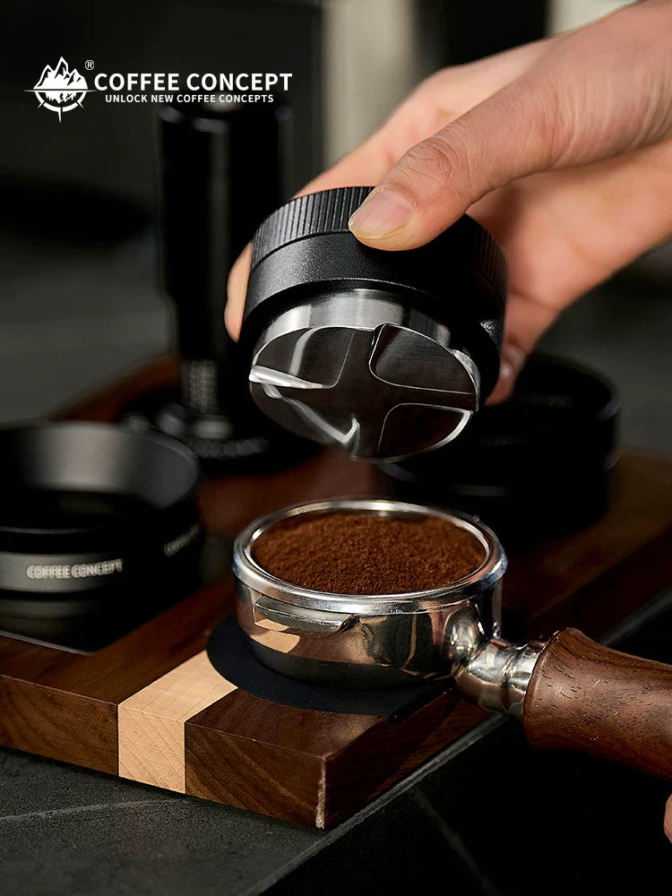 【COFFEE CONCEPT】Vertical Striped Gravity Coffee Distributor, 51/53/58mm Self-Weight Espresso Distribution Tool & Tamper Set