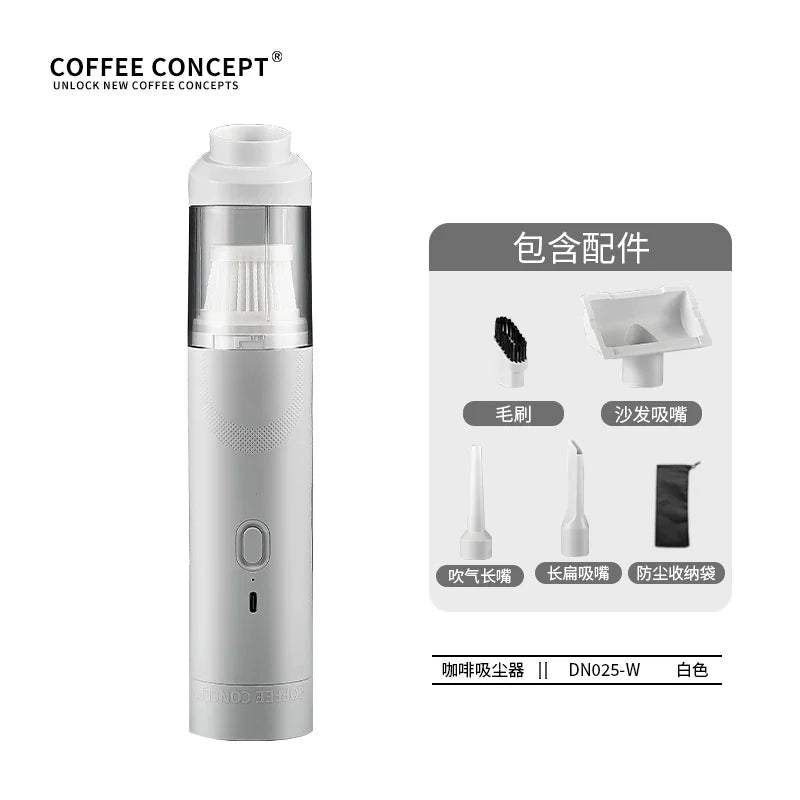 【COFFEE CONCEPT】Coffee Powder Vacuum Cleaner – Handheld High-Suction Grinder Dust Collector for Espresso Bar Counter & Home
