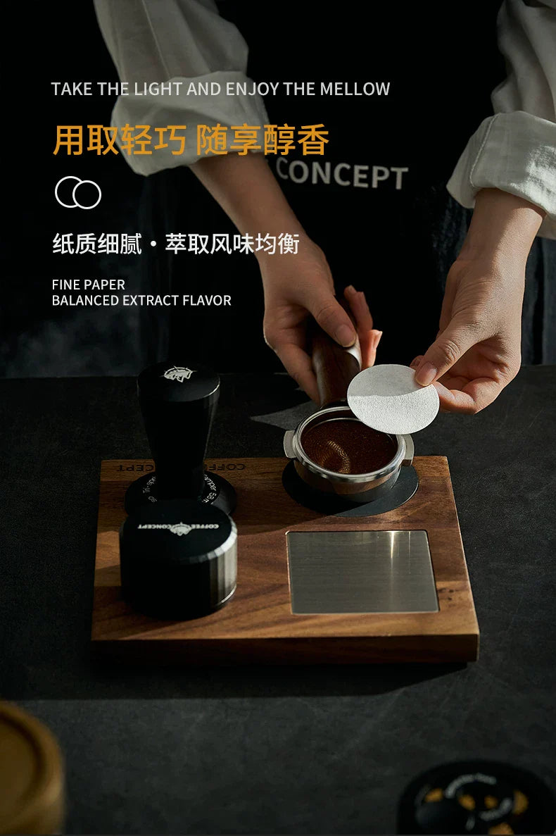 【COFFEE CONCEPT】Coffee Filter Paper 51/53/54/58mm, Round Secondary Filter Paper for Portafilter Filter Basket