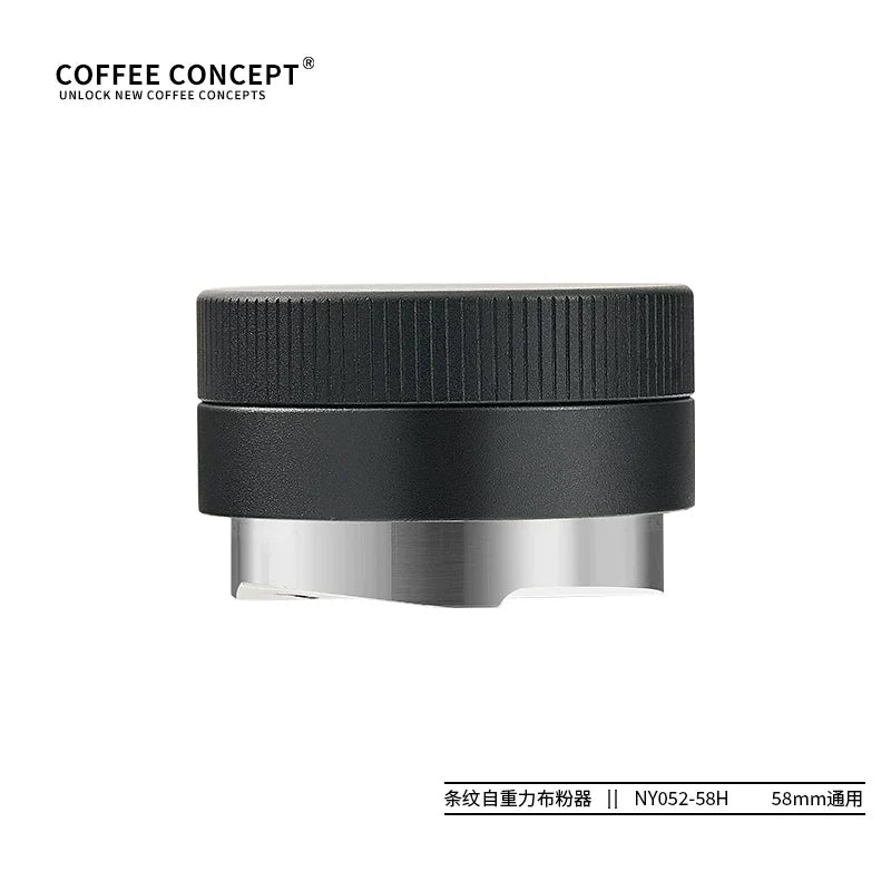 【COFFEE CONCEPT】Vertical Striped Gravity Coffee Distributor, 51/53/58mm Self-Weight Espresso Distribution Tool & Tamper Set