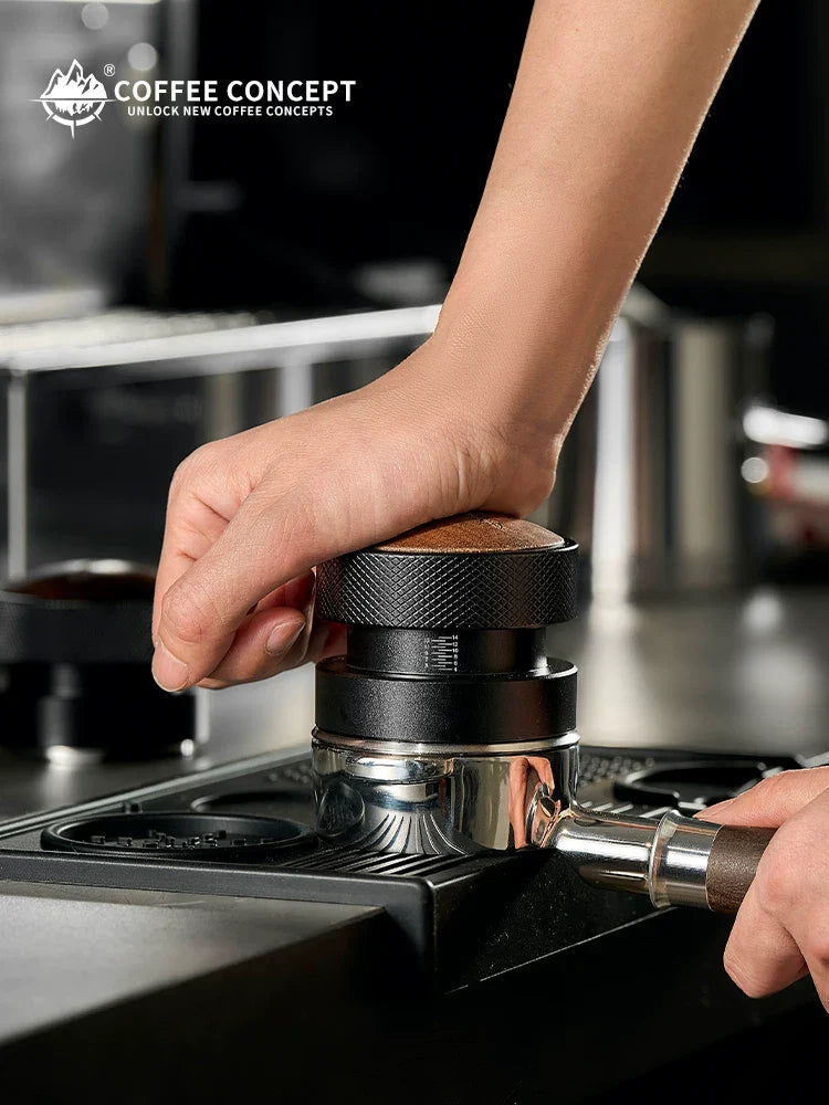 【COFFEE CONCEPT】Walnut Wood 3-in-1 Espresso Tamper & Distributor Set 51/53/58mm