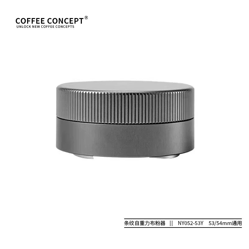 【COFFEE CONCEPT】Vertical Striped Gravity Coffee Distributor, 51/53/58mm Self-Weight Espresso Distribution Tool & Tamper Set