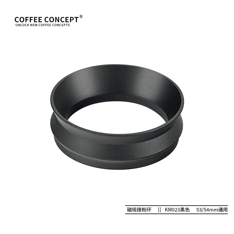 【COFFEE CONCEPT】Magnetic Coffee Dosing Ring, Anti-static & Anti-fly Powder Receiver for Grinder, Dosing Funnel 51/53/58mm, High Outer Clip