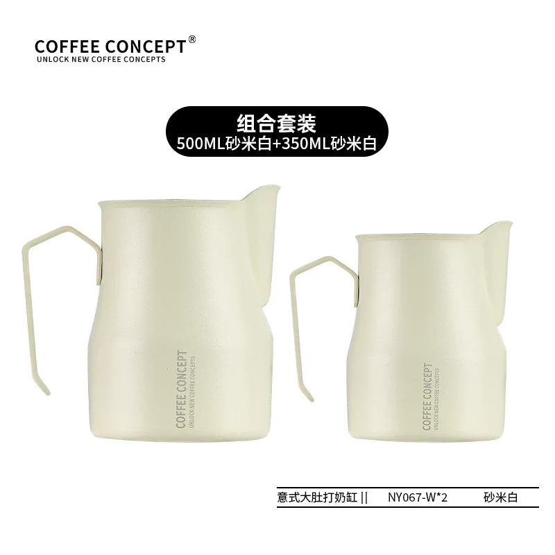 COFFEE CONCEPT Bell Milk Pitcher | 500ml Stainless Steel Latte Art Steaming Jug | Tapered Spout for Cappuccino & Flat White