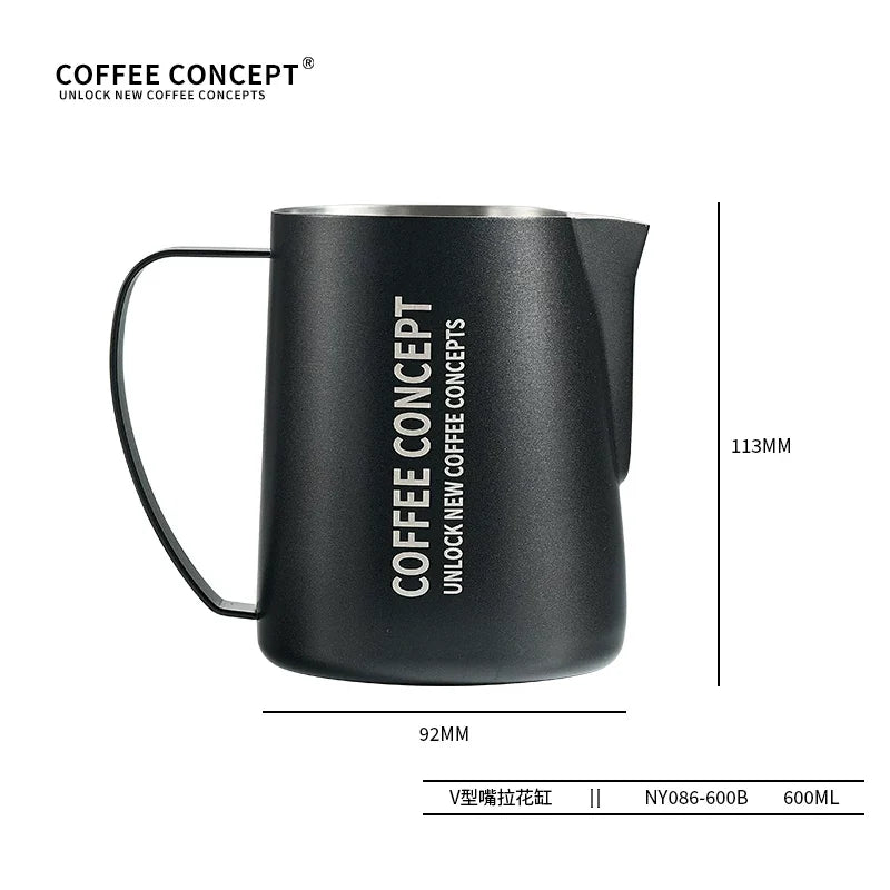 COFFEE CONCEPT Eagle Beak Latte Art Milk Pitcher | Precision Spout | 304 Stainless Steel | 400ml / 600ml Professional Barista Frothing Cup