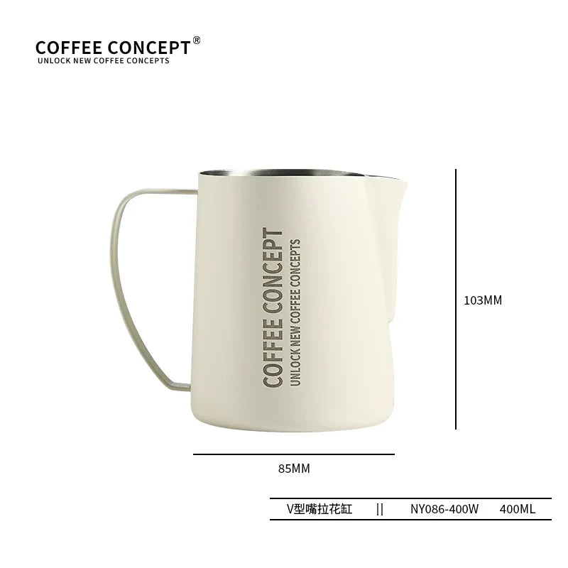 COFFEE CONCEPT Eagle Beak Latte Art Milk Pitcher | Precision Spout | 304 Stainless Steel | 400ml / 600ml Professional Barista Frothing Cup