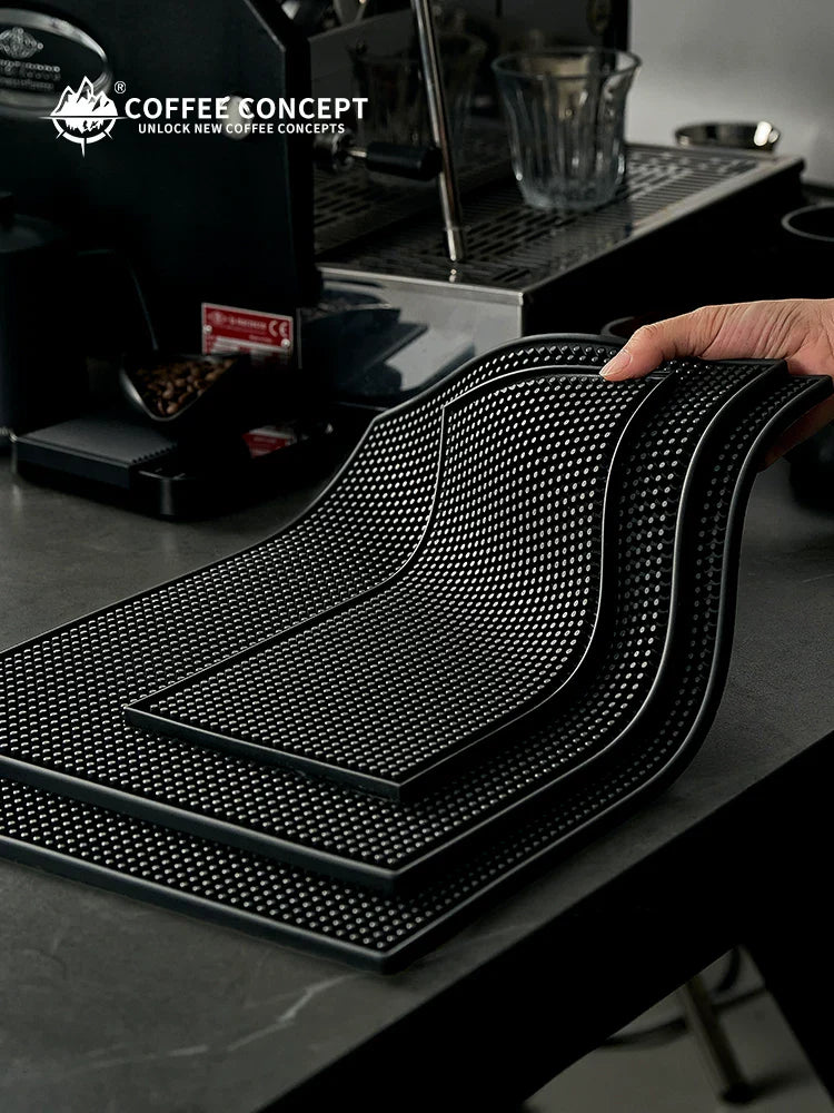【COFFEE CONCEPT】Silicone Espresso Tamping Mat, Coffee Bar Station Organizer, Multi-function Tamper Stand & Distributor Base, Anti-slip Drain Pad for Coffee Corner