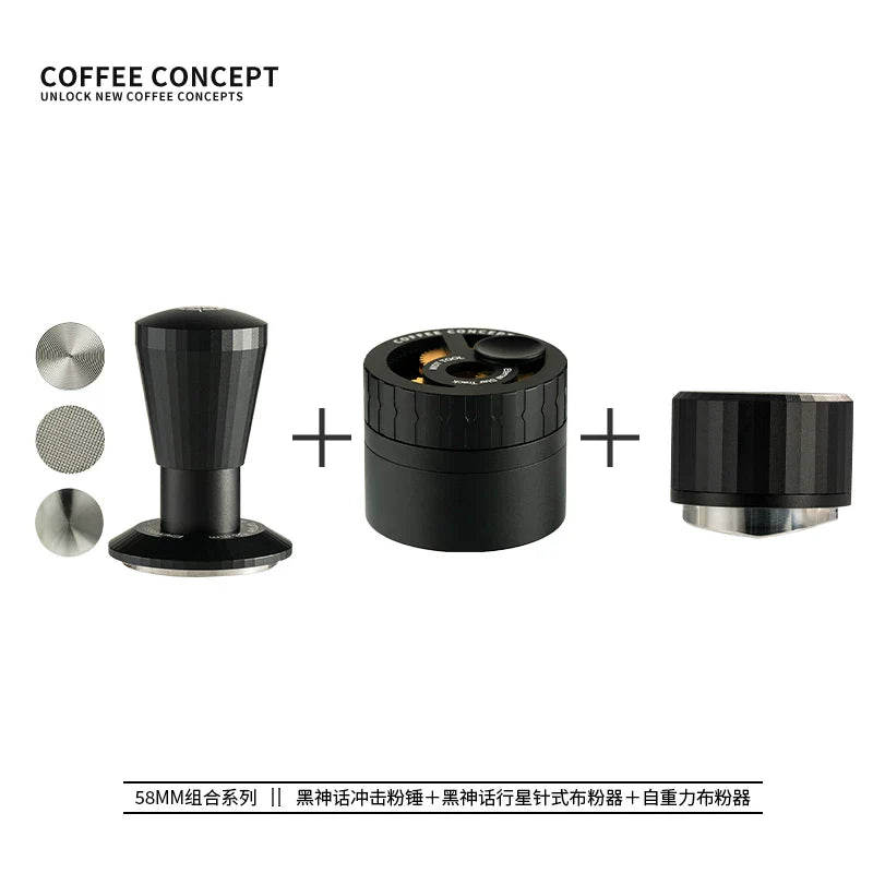 COFFEE CONCEPT Black Myth Planetary WDT Tool | Rotary Needle Distributor | 51/54/58mm