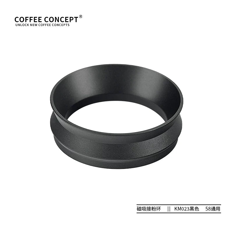 【COFFEE CONCEPT】Magnetic Coffee Dosing Ring, Anti-static & Anti-fly Powder Receiver for Grinder, Dosing Funnel 51/53/58mm, High Outer Clip